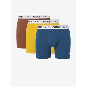 Sada tří pánských boxerek v modré, žluté a hnědé barvě barvě Nike obraz