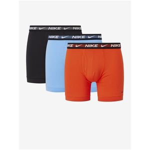 Sada tří pánských boxerek v černé, světle modré a oranžové barvě Nike obraz
