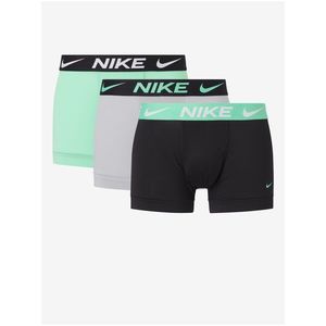 Sada tří pánských boxerek v černé, šedé a světle zelené barvě Nike obraz