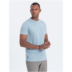 Světle modré pánské tričko s kapsičkou Ombre Clothing obraz