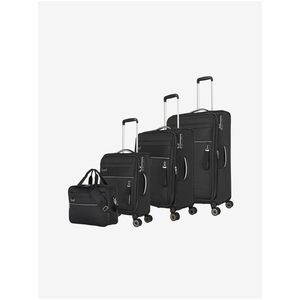 Sada černých cestovních kufrů a tašky Travelite Miigo 4w S, M, L + BB Black obraz