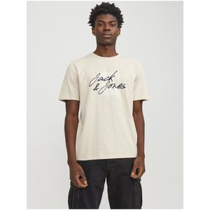 Béžové pánské tričko Jack & Jones Zion obraz