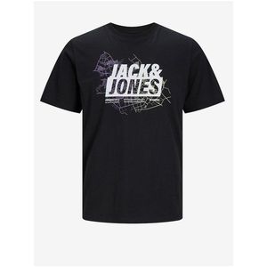 Černé pánské tričko Jack & Jones Map obraz