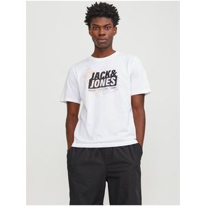Bílé pánské tričko Jack & Jones Map obraz
