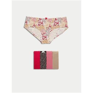 Sada pěti dámských kalhotek v hnědé, červené, černé a růžové barvě Marks & Spencer obraz