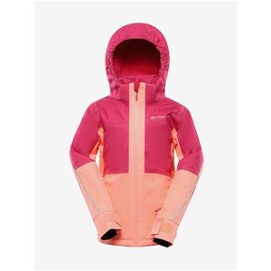 Oranžovo-růžová holčičí lyžařská bunda s membránou PTX ALPINE PRO Reamo obraz