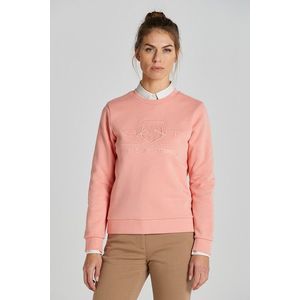 MIKINA GANT REG TONAL SHIELD C-NECK SWEAT PEACHY PINK obraz