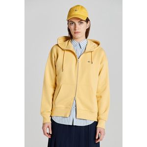 MIKINA GANT REL SHIELD ZIP HOODIE DUSTY YELLOW obraz