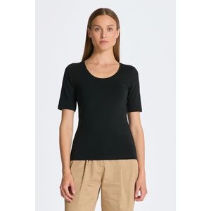 TRIČKO GANT SLIM COT/ELA SS SCOOP NECK TOP černá XXXL obraz