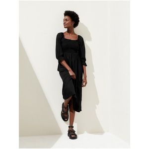 Černé dámské midi šaty s tříčtvrtečním rukávem Marks & Spencer obraz