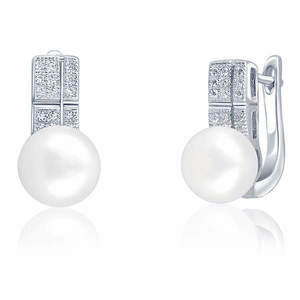JwL Luxury Pearls Nádherné náušnice s pravou perlou a zirkony JL0644 obraz