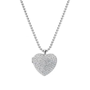 Hot Diamonds Stříbrný srdíčkový náhrdelník s diamantem Memories Heart Locket DP770 obraz