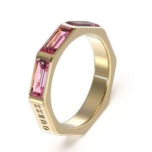 Guess Slušivý prsten s růžovými kubickými zirkony JUBR03174JWYGFC 54 mm obraz