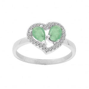Brilio Silver Půvabný stříbrný prsten se smaragdy R-FS-5648E 54 mm obraz