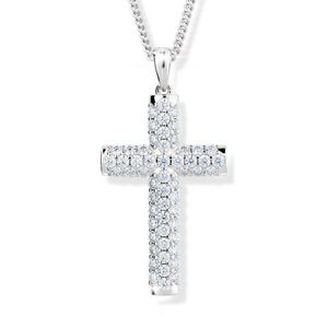 Modesi Třpytivý stříbrný náhrdelník Křížek M00141 obraz