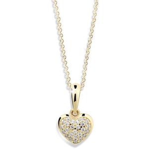 Cutie Jewellery Zlatý přívěsek ve tvaru srdce se zirkony Z6295-2383-40-10-X-1 obraz