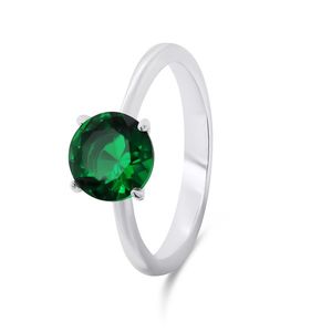 Brilio Silver Nadčasový stříbrný prsten se zeleným zirkonem RI057WG 56 mm obraz