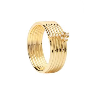 PDPAOLA Nadčasový pozlacený prsten se zirkony SUPER NOVA Gold AN01-614 52 mm obraz