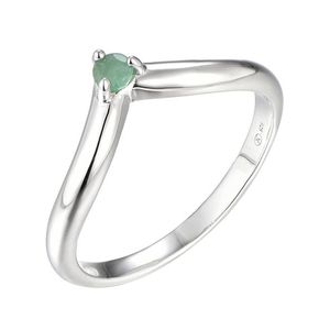Brilio Silver Minimalistický stříbrný prsten se smaragdem Precious Stone SR09001E 58 mm obraz