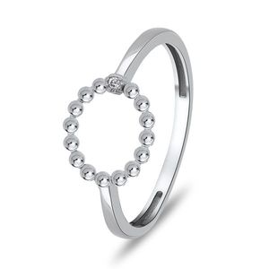 Brilio Silver Moderní dámský prsten s čirým zirkonem RI009W 50 mm obraz