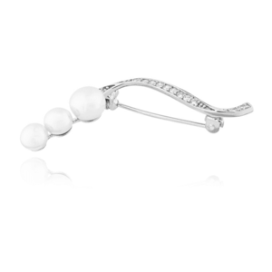 JVD Elegantní stříbrná brož s perlami a zirkony SVLD0002XD2P100 obraz