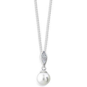 Cutie Jewellery Luxusní přívěsek z bílého zlata s pravou perlou a zirkony Z6304-3152-40-10-X-2 obraz