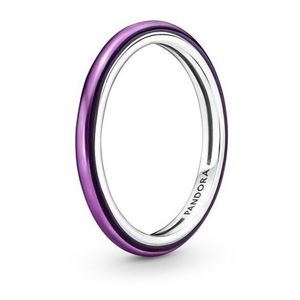 Pandora Minimalistický stříbrný prsten s fialovým smaltem 199655C01 52 mm obraz