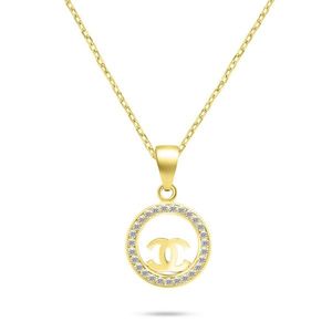 Brilio Silver Módní pozlacený náhrdelník se zirkony NCL139Y World Icon (řetízek, přívěsek) obraz