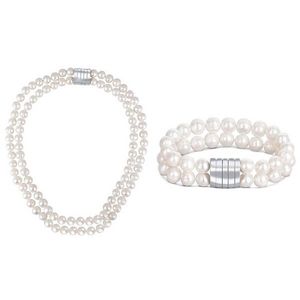 JwL Luxury Pearls Zvýhodněná perlová souprava šperků JL0598 a JL0656 (náramek, náhrdelník) obraz