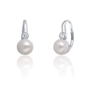 JwL Luxury Pearls Půvabné stříbrné náušnice s pravou bílou perlou JL0673 obraz
