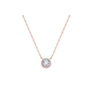 Beneto Růžově pozlacený stříbrný náhrdelník s krystaly AGS1135/47-ROSE obraz