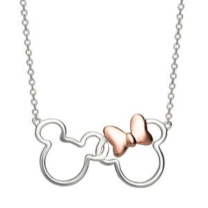Disney Slušivý stříbrný bicolor náhrdelník Mickey and Minnie Mouse N902594TL-18 obraz