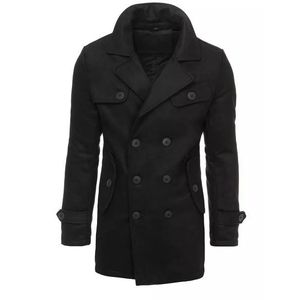 Dvojřadý kabát v černé barvě obraz