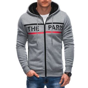 Trendy šedá mikina s kapucí PARIS B1625 obraz