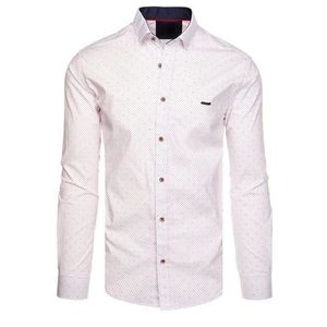 Trendy bílá pánská košile se vzorem obraz