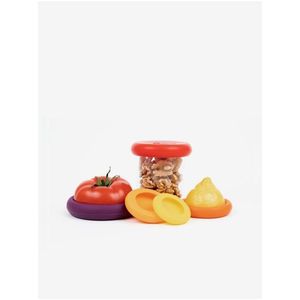 Sada pěti silikonových krytů na ovoce a zeleninu v žluté, oranžové, červené a fialové barvě Food Huggers obraz