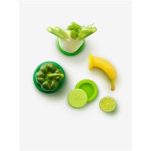 Sada pěti silikonových krytů na ovoce a zeleninu v zelené a žluté barvě Food Huggers obraz