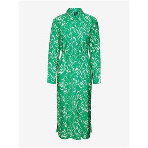 Zelené dámské vzorované košilové midišaty Vero Moda Cia obraz