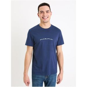 Tmavě modré pánské tričko Celio Gexhand obraz