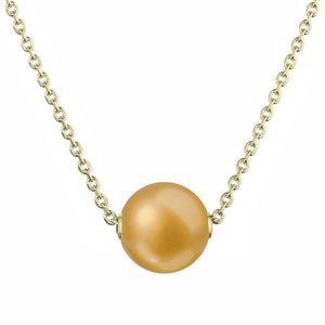 Evolution Group Pozlacený stříbrný náhrdelník s pevnou zlatou říční perlou na řetízku 22047.3 gold obraz