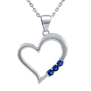 Silvego Stříbrný náhrdelník SRDCE s přívěskem srdíčka s modrými Swarovski Zirconia SILVEGO11580NB obraz