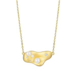 Preciosa Pozlacený náhrdelník Smooth s říční perlou a kubickou zirkonií Preciosa 5394Y01 obraz