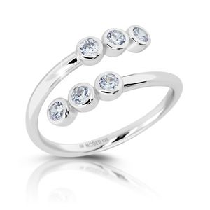 Modesi Půvabný stříbrný prsten se zirkony M01013 60 mm obraz