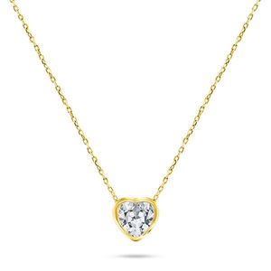 Brilio Silver Blyštivý pozlacený náhrdelník se třpytivým srdíčkem NCL69Y obraz