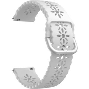 4wrist Silikonový řemínek s květinovým vzorem 22 mm - White obraz