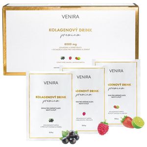 Venira Kolagenový nápoj pro vlasy, nehty a pleť s příchutí (jahoda-limetka, černý rybíz, malina) 30 sáčků obraz