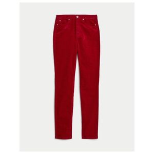 Červené dámské manšestrové kalhoty Marks & Spencer obraz