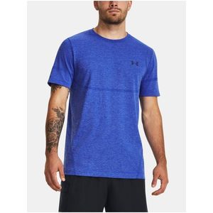 Modré sportovní tričko Under Armour UA Rush Seamless Legacy SS obraz