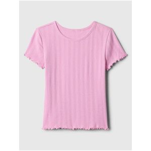 Růžové holčičí žebrované tričko GAP obraz