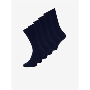 Sada pěti párů pánských ponožek v tmavě modré barvě Jack & Jones Jens obraz